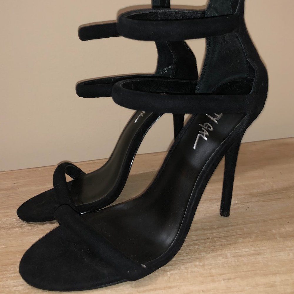 Nasty Gal Black Strappy Heel Sandal